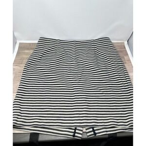 Talbots‎ Skirt Women's 18W Black-White Stripe Knit Pencil Side Elastic Stretch